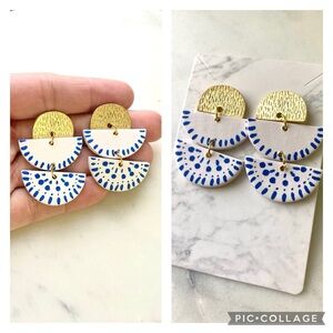Handmade hand painted polymer clay earrings
